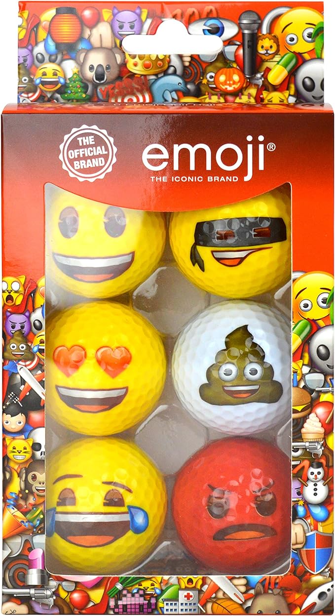‎Second Chance Emoji Official Novelty Fun Golf Balls 6 Pack