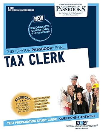 tax clerk passbooks study guide 1st edition national learning corporation edition 1731840314, 978-1731840318