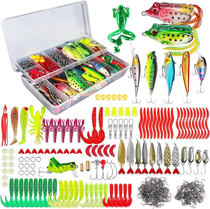 ‎kpapd fishing lures kit for freshwater saltwater bait tackle box for bass trout salmon  ‎kpapd b0cmztyxtv
