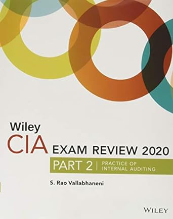 wiley cia exam review 2020  part 2 practice of internal auditing set 1st edition wiley 978-1119678687