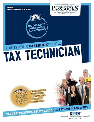 this is your passbook for tax technician c-2370 career examination series 1st edition national learning