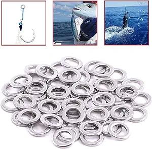 hilitchi round stainless steel solid rings fishing rings for fishing assist lures tackle  ‎hilitchi