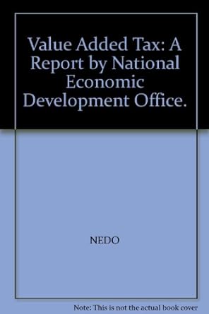value added tax a report by national economic development office 1st edition national economic development