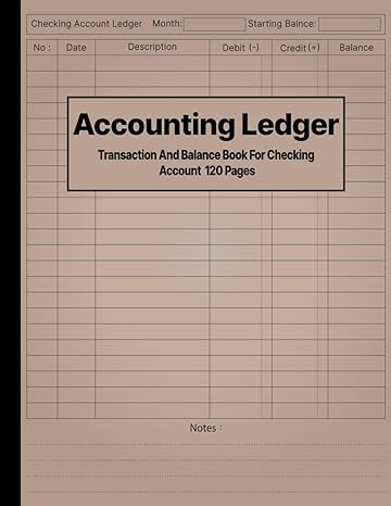 accounting ledger transaction and balance book for checking account  graph paper hmd b0c6btfgmc
