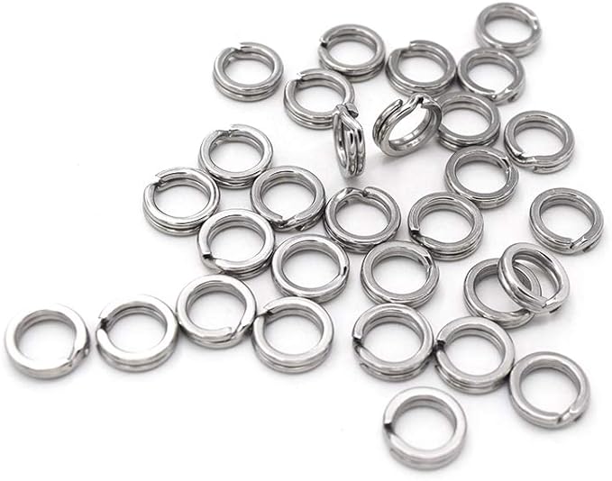 senyubby heavy duty stainless steel split double fishing lure rings 6 sizes 5 2 10 3mm split rings 40 200lb 