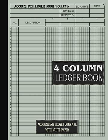 4 Column Ledger Book Accounting Ledger Journal With White Paper