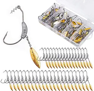 goture weighted swimbait twistlock hooks weighted fishing hooks for soft plastics lures mixed 5 sizes 