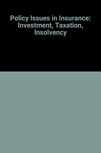 policy issues in insurance investment taxation insolvency 1st edition oecd 926414787x, 9789264147874