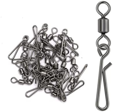 laxygo 30pcs fishing swivel with hanging snap stainless steel rolling ball line connector 2 4 6 8 10 12 