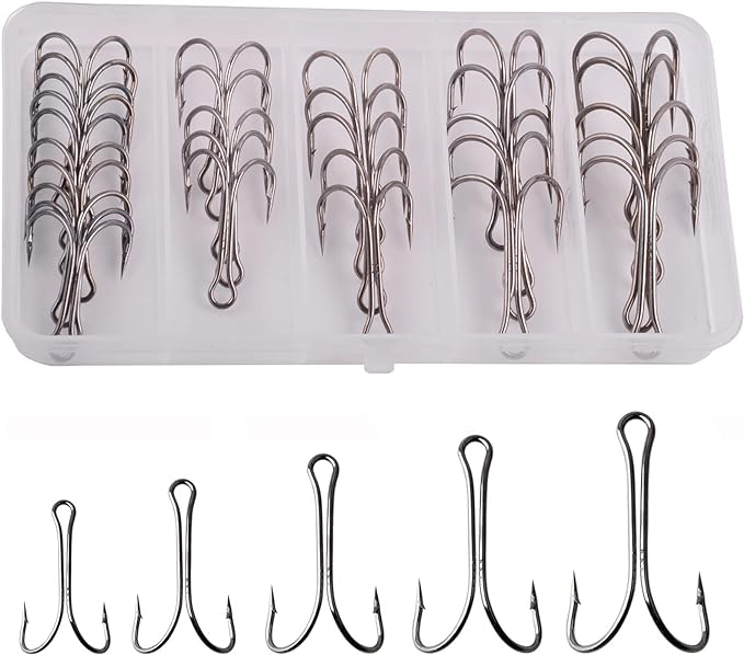agool classic double fishing hooks kit 30/140pcs small size for saltwater and freshwater  ‎agool b085kwl924