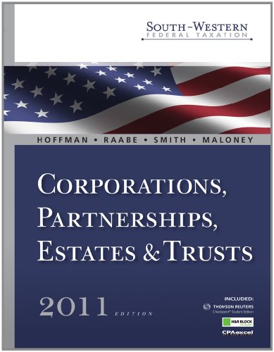 south western federal taxation corporations partnerships estates and trusts 2011 edition hoffman,