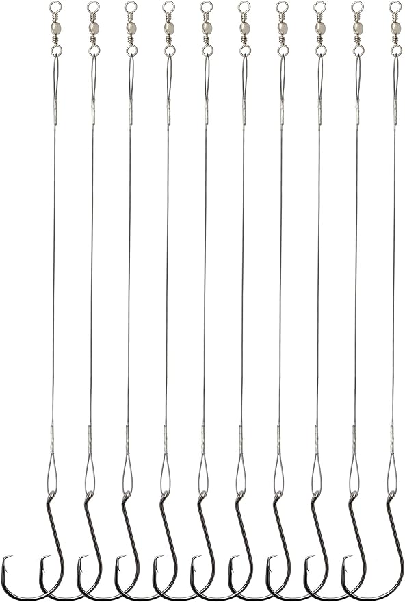 beoccudo circle hooks rigs saltwater steel leader wire 25pcs  beoccudo b093pxyj5n