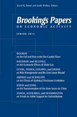 brookings papers on economic activity spring 2015 1st edition david h. romer ,justin wolfers 0815727496,