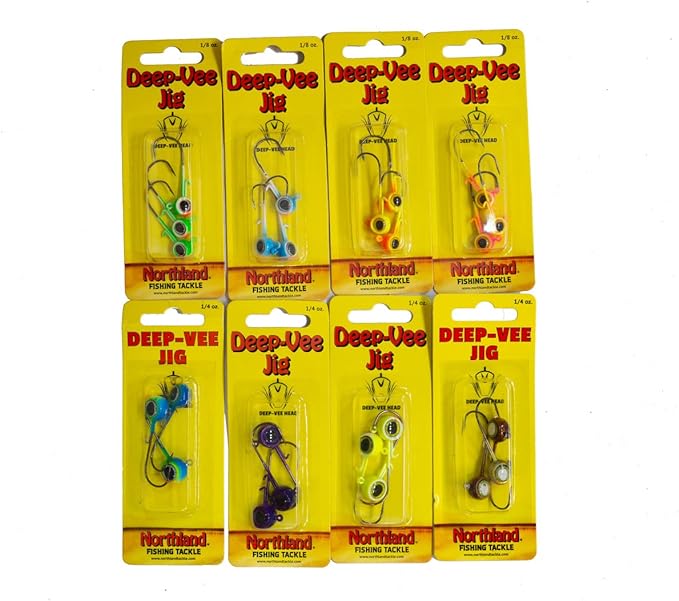 northland fishing tackle deep vee jig bundle 24 jigs per kit assorted sizes and colors  ?northland tackle