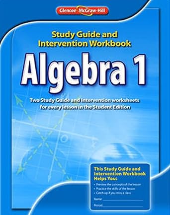 algebra 1 study guide and intervention workbook study guide, workbook edition glencoe 0078908353,