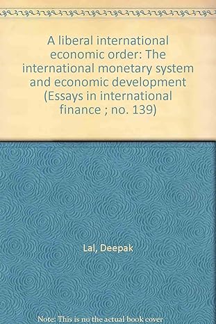 A Liberal International Economic Order The International Monetary System And Economic Development