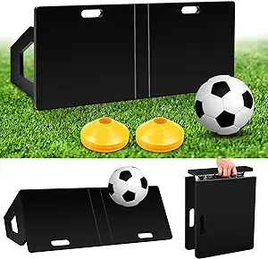 poen foldable soccer rebounder wall 33 x 13 board with 2 angles with 20 agility cones  ‎poen b0cjjxt2zg