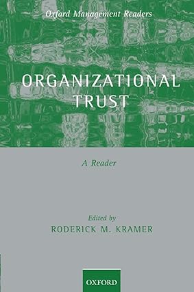 organizational trust a reader 1st edition kramer 019928850x, 978-0199288502