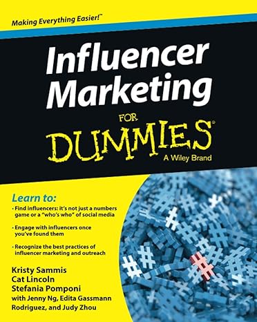 influencer marketing for dummies 1st edition kristy sammis 1119114098, 978-1119114093