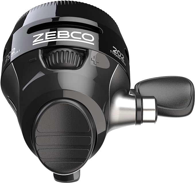 zebco 202 spincast fishing reel durable all-metal gears adjustable drag and a built-in hook size 30  ‎zebco