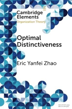 optimal distinctiveness 1st edition eric yanfei zhao 1108964877, 978-1108964876