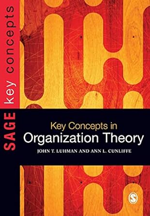 key concepts in organization theory 1st edition ann l cunliffe ,john teta luhman 184787553x, 978-1847875532