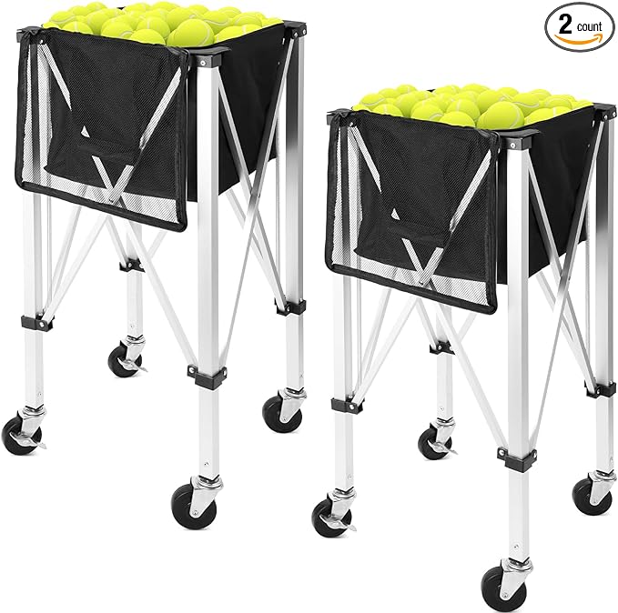 ceenna 2 pack tennis ball basket with wheel tennis hopper cart holds 150 balls portable  ?ceenna b0cghwjj43