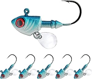 fangblue lead head hook fishing jigging stainless steel fish hook 3d eyes pike bass fishing tackle 