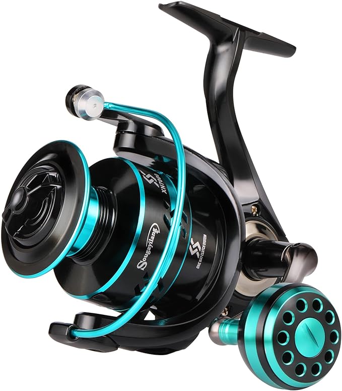 sougayilang spinning reels light weight ultra smooth powerful fishing reels red and blue and golden 