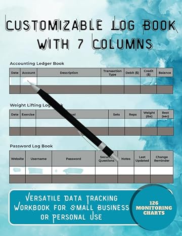 Customizable Log Book With 7 Columns Versatile Data Tracking Workbook For Small Business Or Personal Use