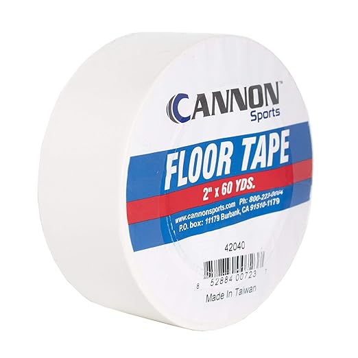 cannon sports white 2 inch x 60 yards floor marking tape  cannon sports b01n91d1d1