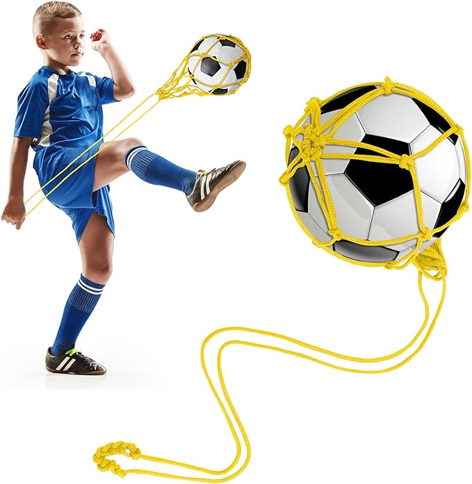 ?libima 1 pcs solo soccer ball net soccer training equipment for ball size 3 4 5 yellow  ?libima b0clp1gj6d