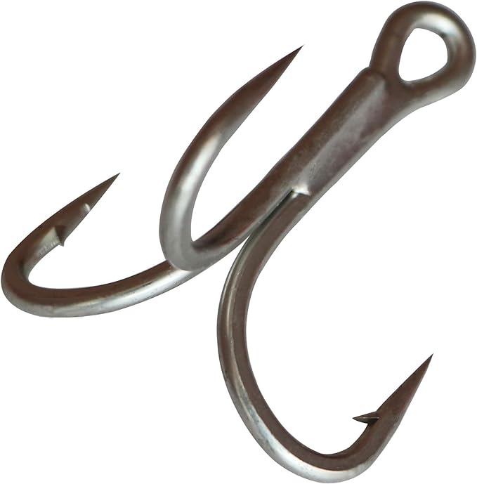 keeshine treble hooks 4x strong triple grip high carbon steel barbed fishing hooks  ‎keeshine b07pgtq1t5