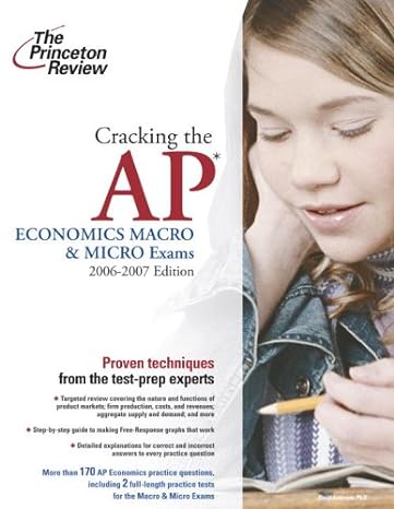 cracking the ap economics macro and micro exams 2006 2007 edition 1st edition david a. anderson 0375765352,
