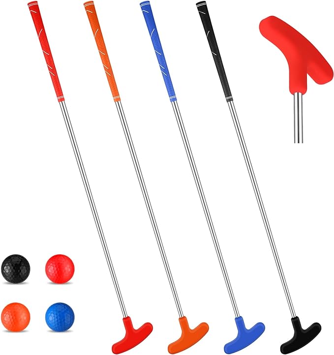 libima 4 pcs golf putter 32 inches rubber golf putter with 4 practice golf balls indoor red and blue  ?libima