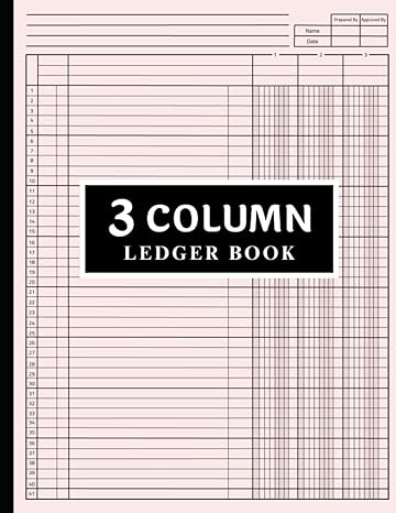 3 column ledger book accounting ledger book 3 column record 120 pages bookkeeping sheets notebook  tina berry