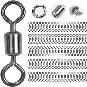 goture fishing rolling barrel swivels for fishing stainless steel hook line snap connector 2lb to 1323lb 