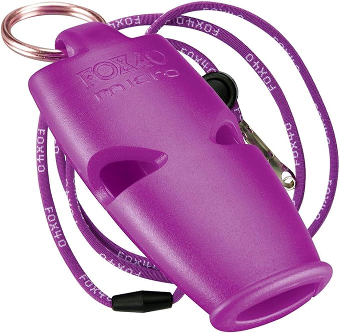 fox 40 micro safety whistle with breakaway lanyard purple  ?fox 40 b00619crwi