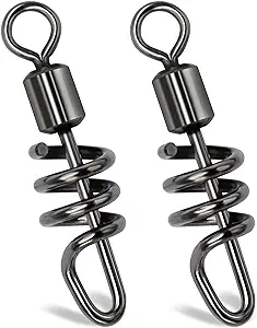 orootl fishing corkscrew swivel snaps 60pcs stainless steel barrel rolling for saltwater and freshwater 