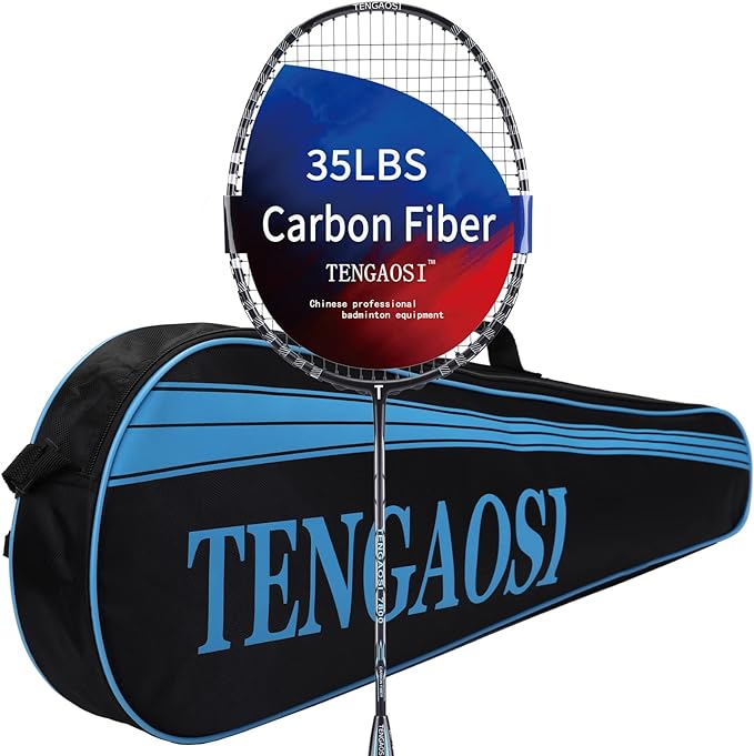 Tengaosi Badminton Racket Muscle Power Series With Full Cover High Tension Strung Racquet 35lbs