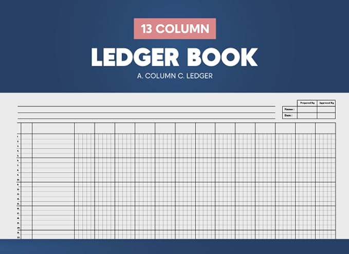 13 column ledger book accounting ledger book 2023 income and expense log book for small business and personal