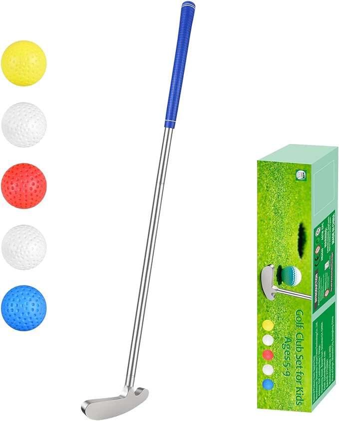 wassteel kids golf clubs 6063 aluminum alloy golf putter for right/left handed indoor/outdoor for 5 6 7 8 9