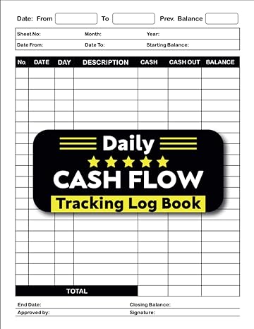 daily cash flow tracking log book petty cash journal for tracking money income and expenses 120 pages 1st