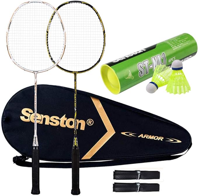 senston badminton rackets set 2 pack with 6 shuttlecocks  ‎senston b075gfysnx