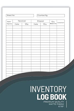 inventory log book stock management record book for business and home 1st edition organised business