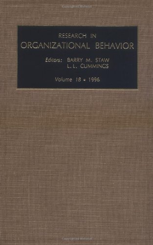 research in organizational behaviour  volume 18 1st edition barry m staw, m staw barry m staw, barry m staw m