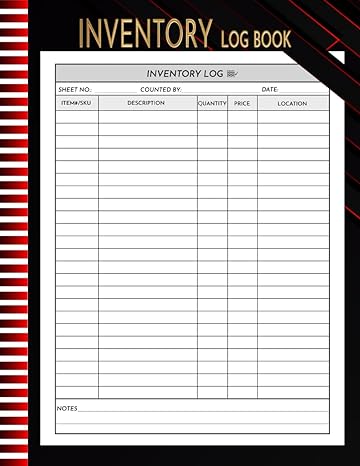 inventory log book simple inventory log notebook for small business or persona inventory tracker log book