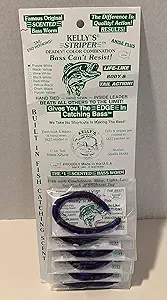 striper kellys anise scented purple white worms for fish 6 pack smelling fishing worms  ?striper b0752ypq9f