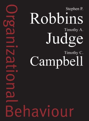 organizational behavior 1st edition stephen robbins, timothy judge 0273739638, 9780273739630