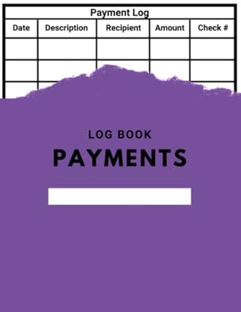 log book payments ledger for payments record keeping violet cover accounting and office supplies 1st edition